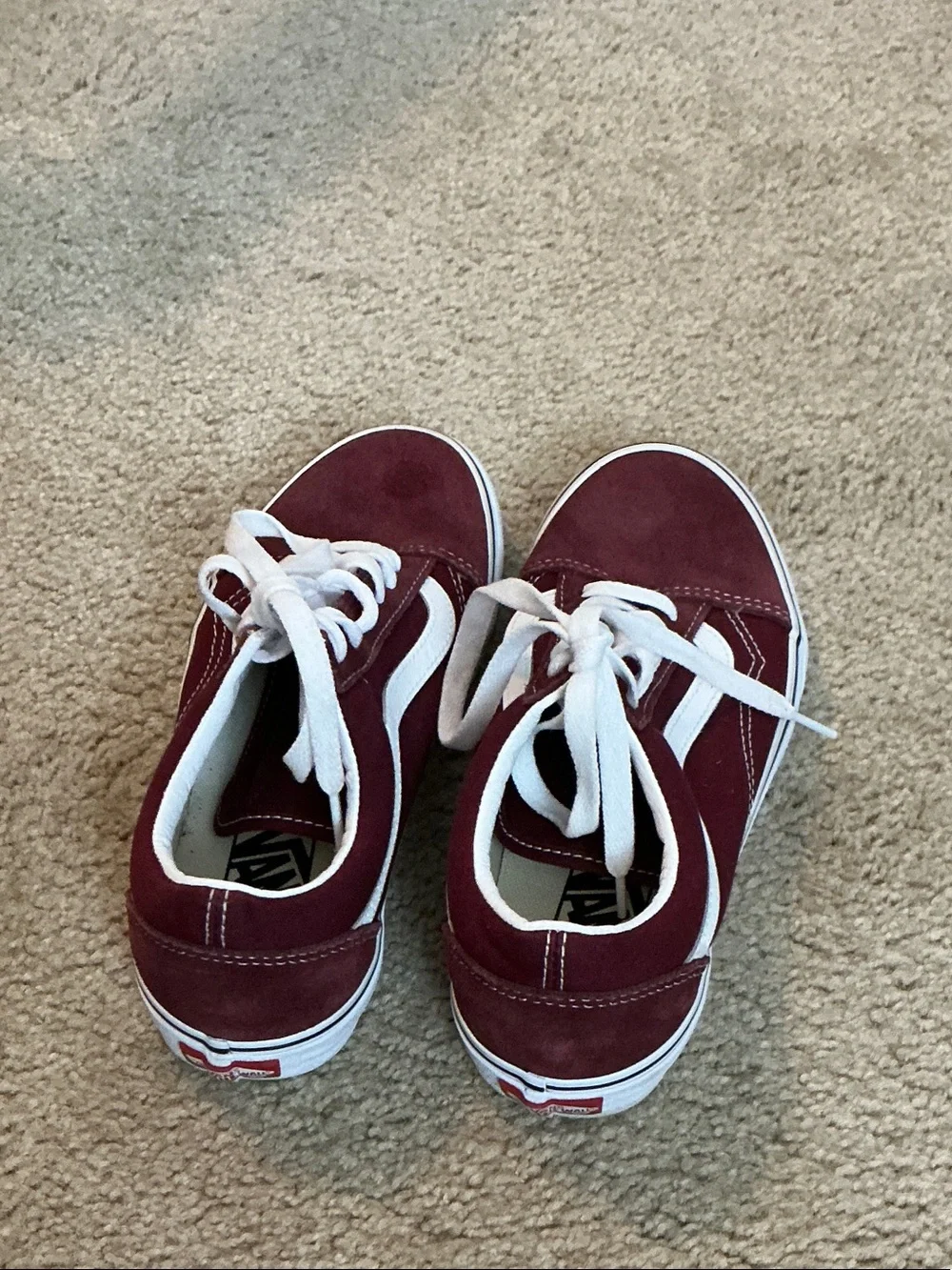 Vans Men's Sneakers Maroon and Cream